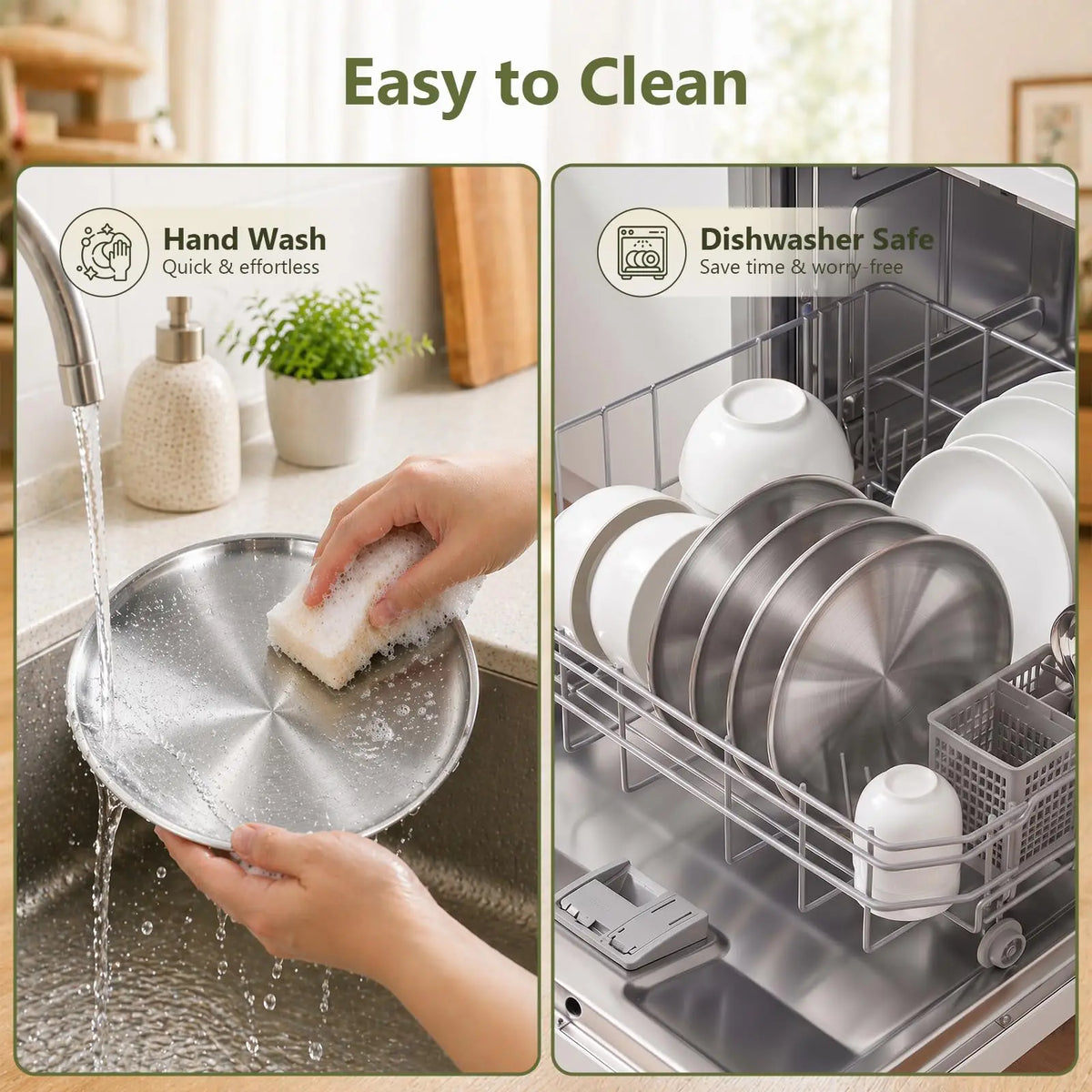 Whisker Friendly Stainless Steel Shallow Cat Feeding Bowls