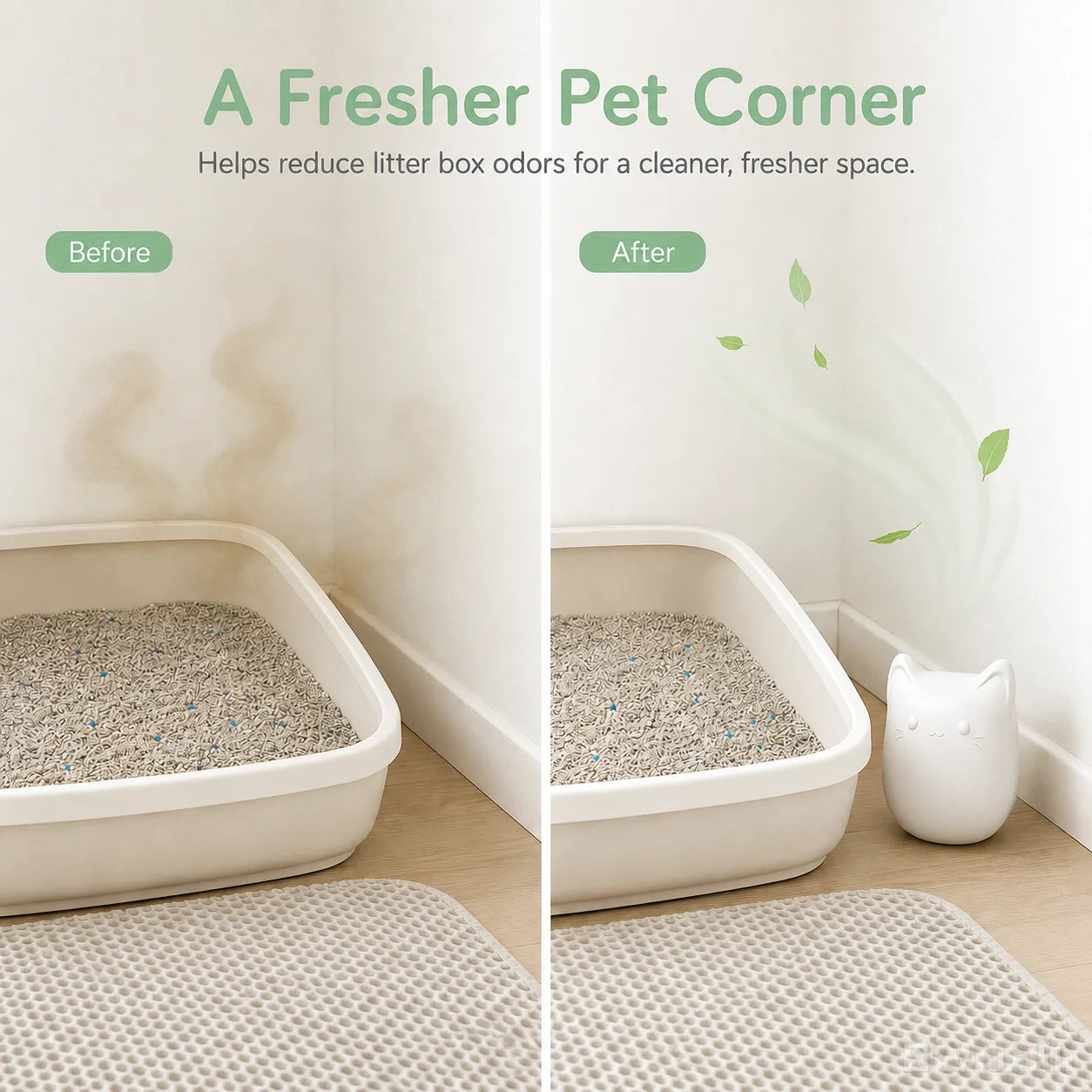 Rechargeable Cat Litter Box Deodorizer Fragrance Tablets Pet Air Purifier
