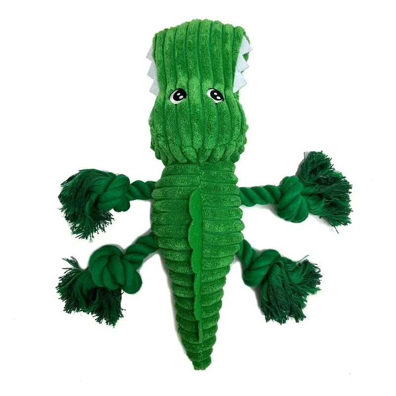 Alligator Plush Dog Toy With Squeaker For Chewing And Play