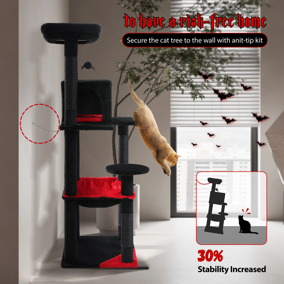 PAWZ Road Gothic Cat Tree With Hammock And Scratching Posts