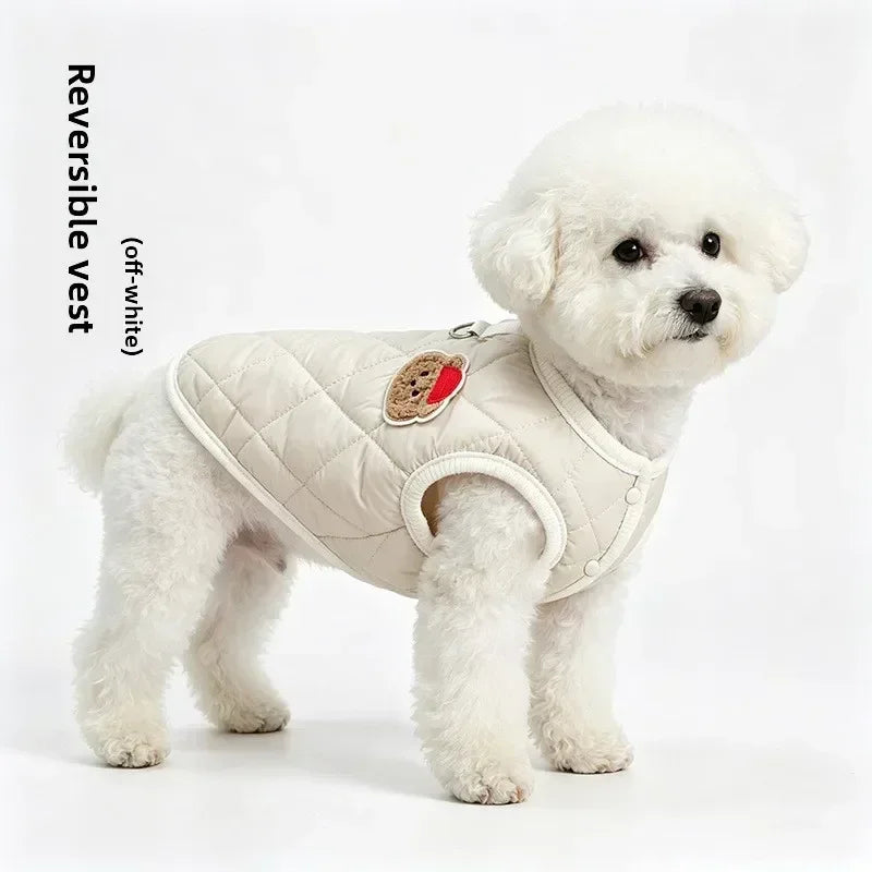 Reversible Quilted Warm Pet Vest for Dogs and Cats