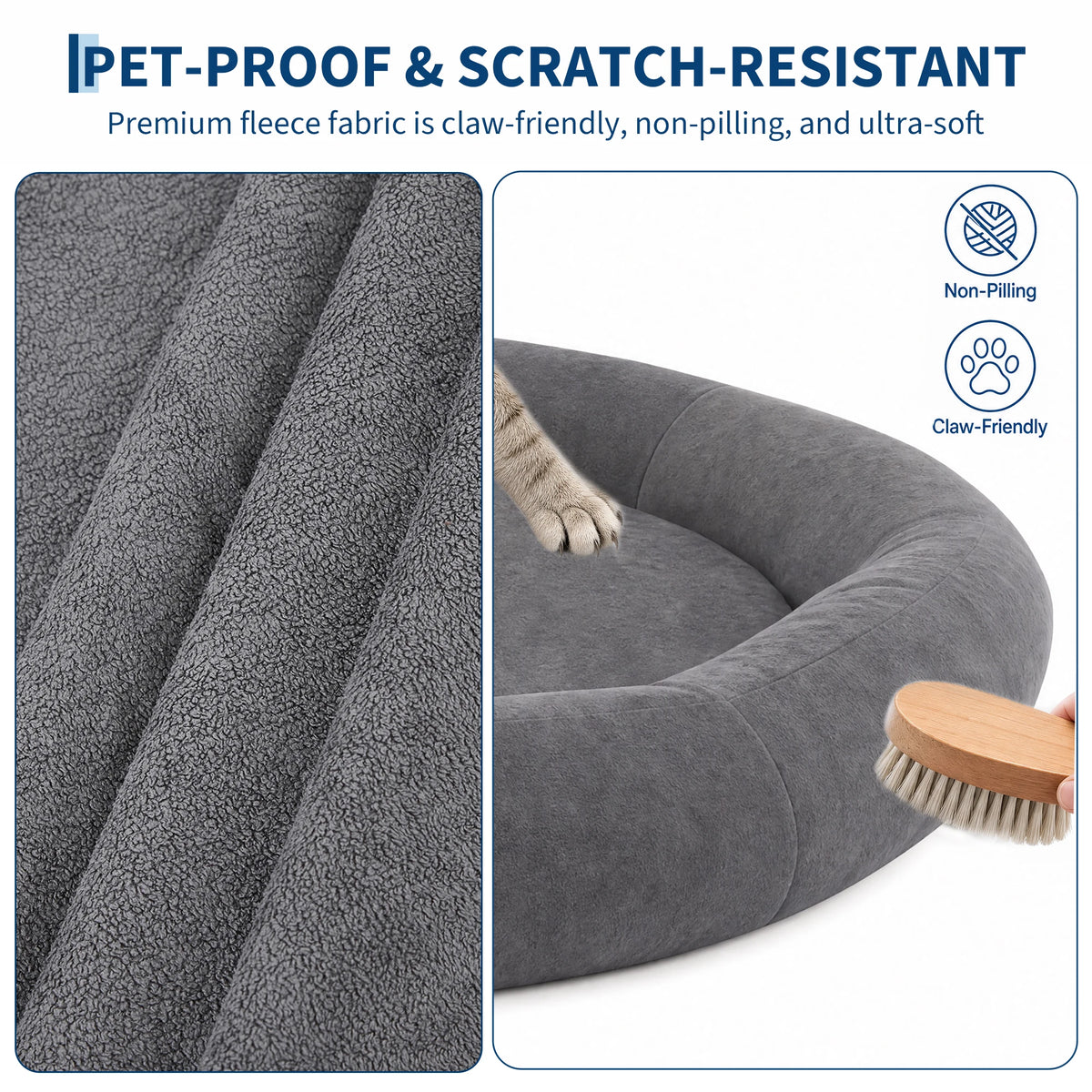 Memory Foam Dog Bed With Supportive Bolster For Senior Dogs