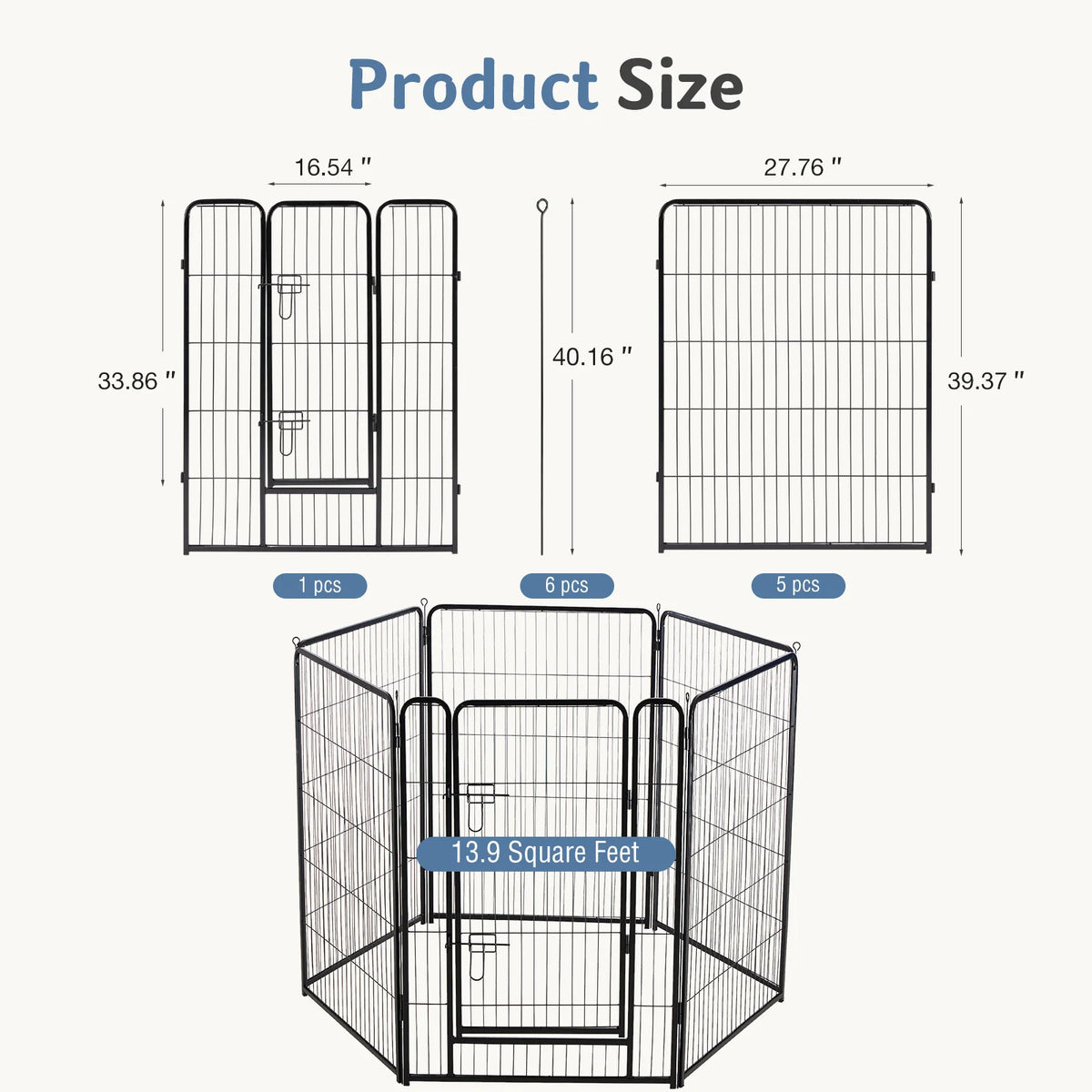 JHK Foldable Metal Dog Playpen For Indoor Outdoor Pet Exercise