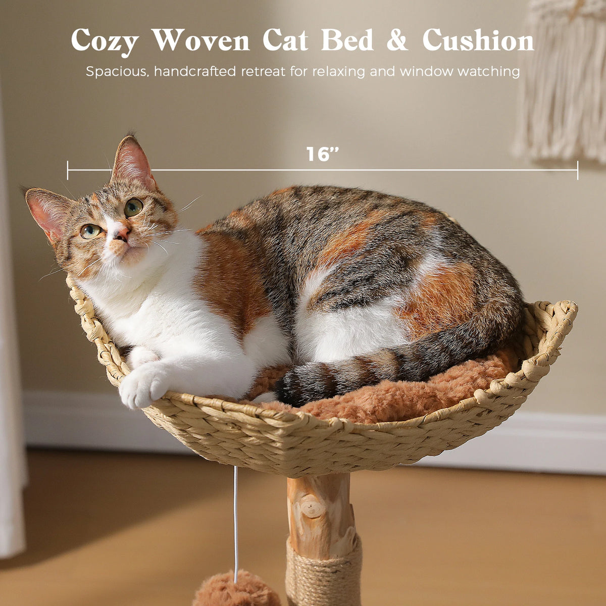 PAWZ Road Cat Tree With Wicker Bed And Sisal Posts