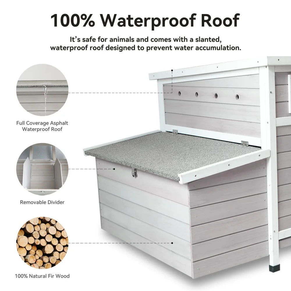 Wooden Outdoor Chicken Coop With Dual Nesting Boxes Moisture Shield