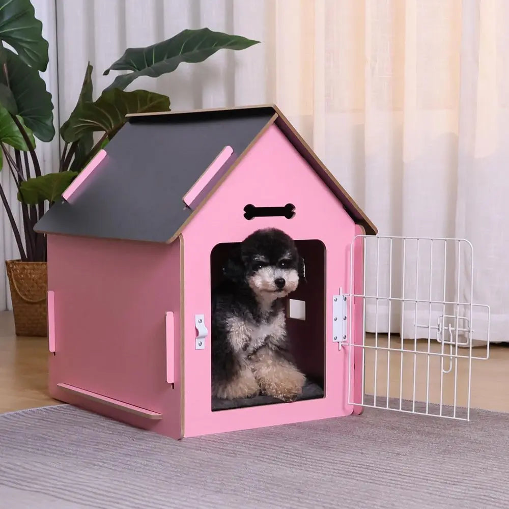 Cozy Wooden Indoor Pet House With Ventilation And Elevated Base