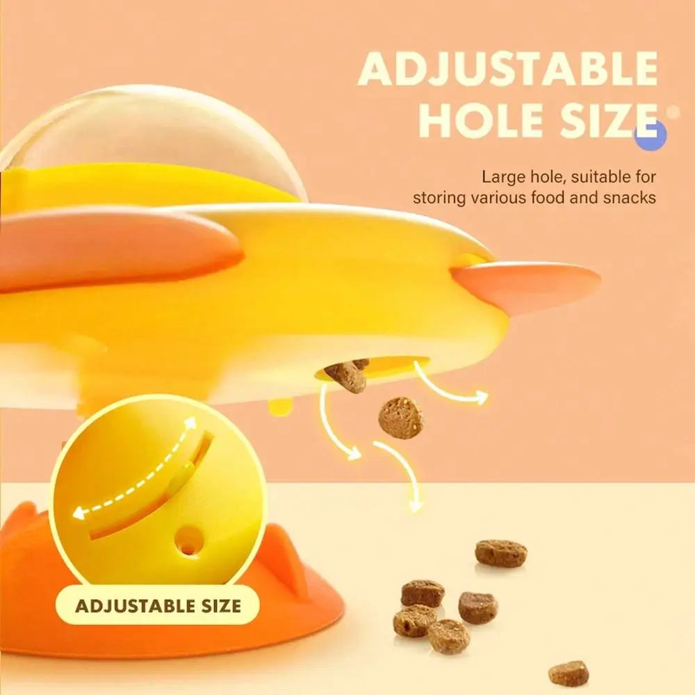 Rotatable Cat Dog Food Dispensing Toy Educational Nylon Ceiling Mount