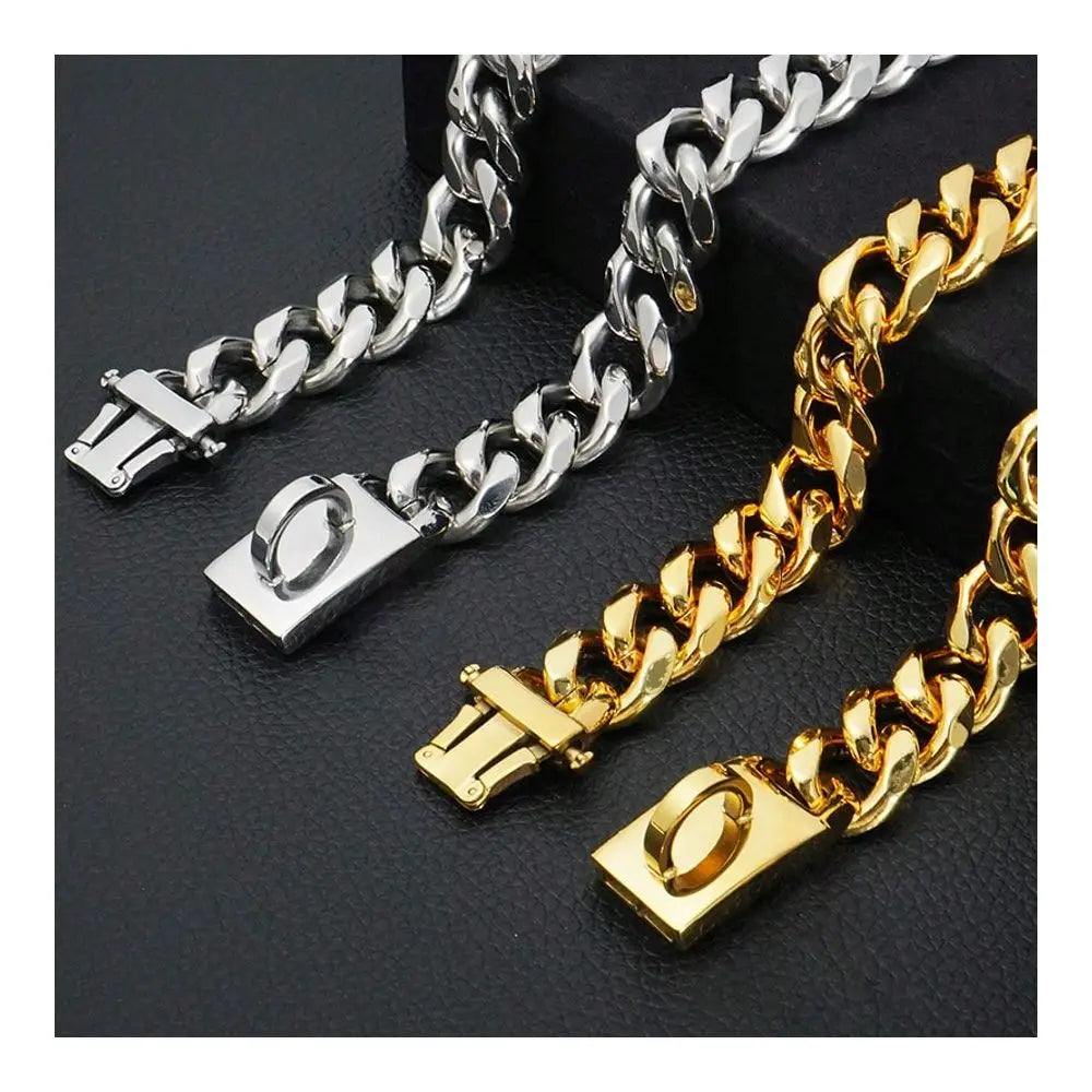 Stainless Steel Dog Collar Buckle Lock Training Chain Pets