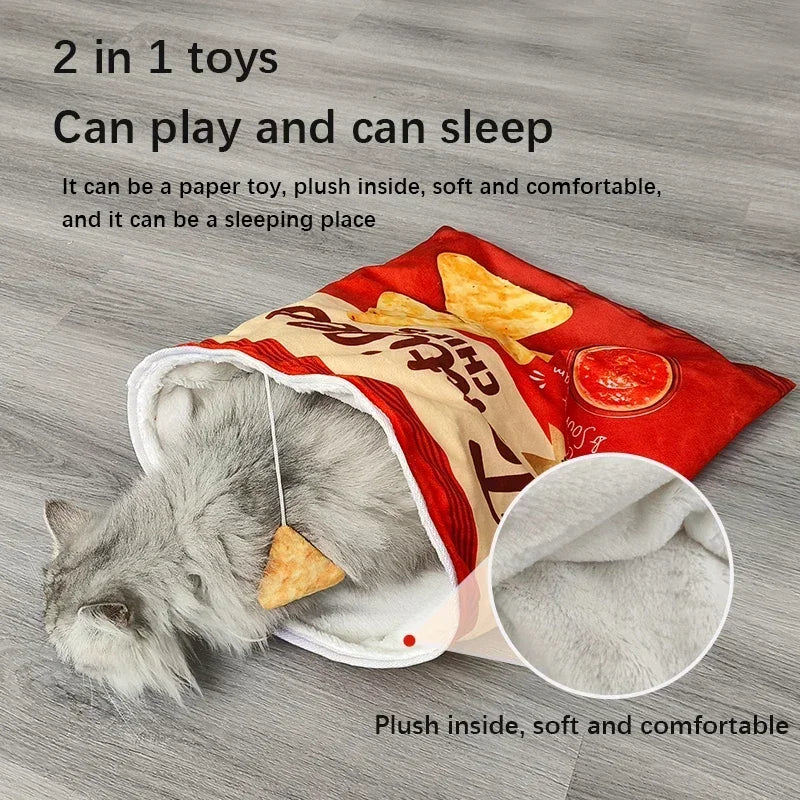 Interactive Collapsible Cat Tunnel Toy With Plush Ball