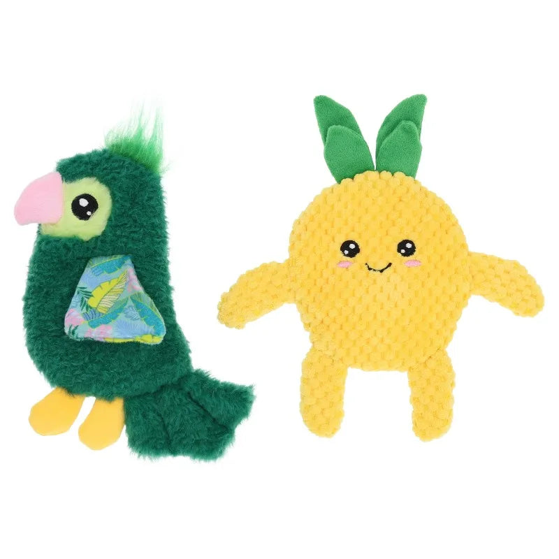 Crinkle Bird And Pineapple Dog Toys For Summer Play