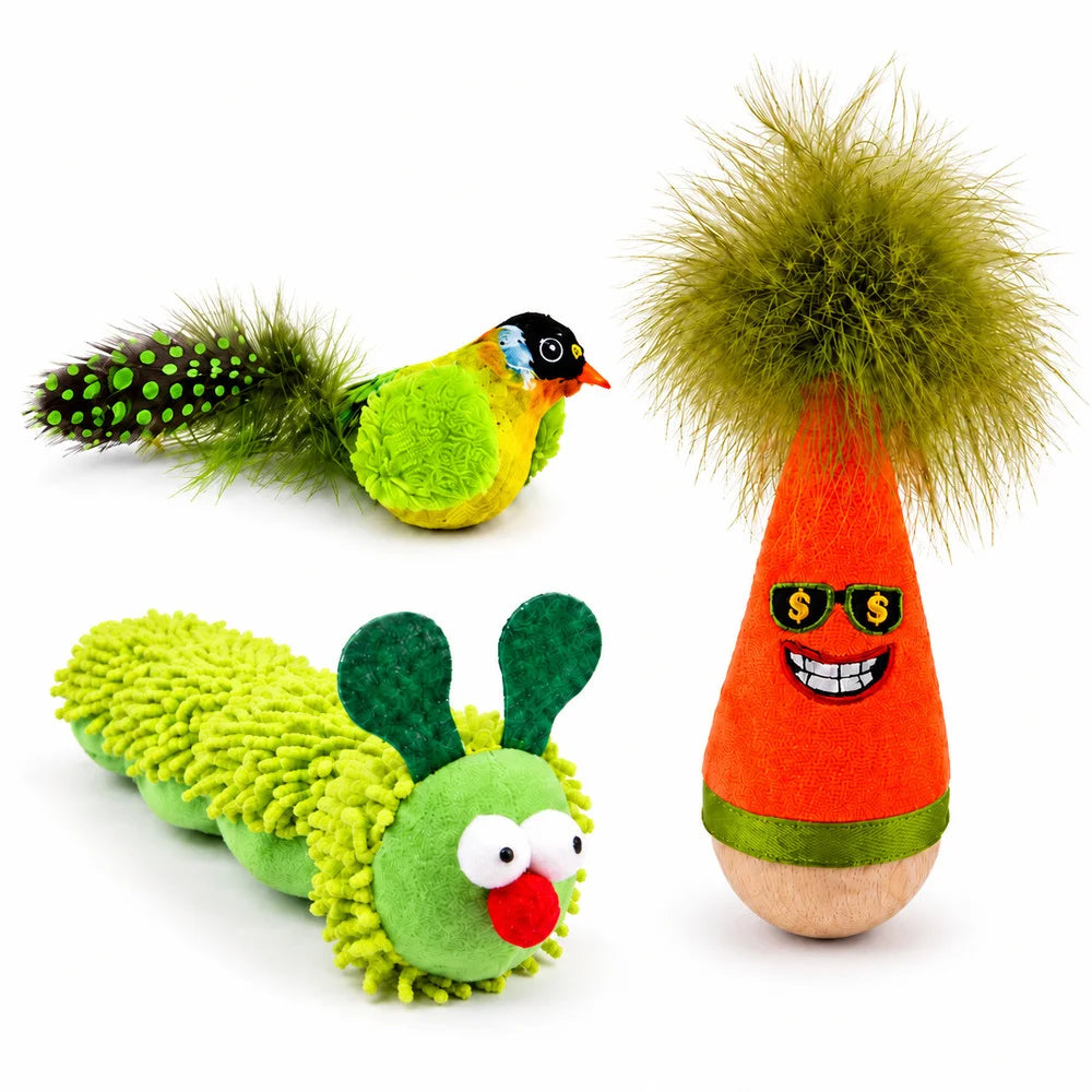 Zoe Interactive Cat Toys With Wobble Caterpillar And Chirping Bird