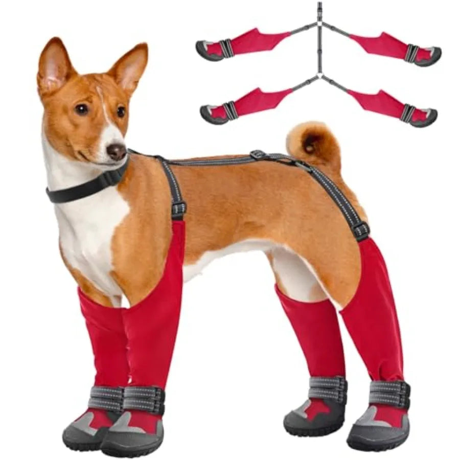 Waterproof Non Slip Dog Suspender Boots For Rain And Snow