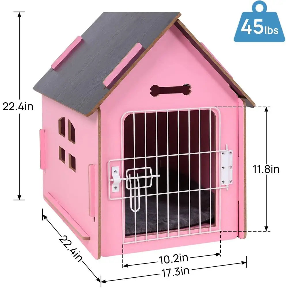 Cozy Wooden Indoor Pet House With Ventilation And Elevated Base