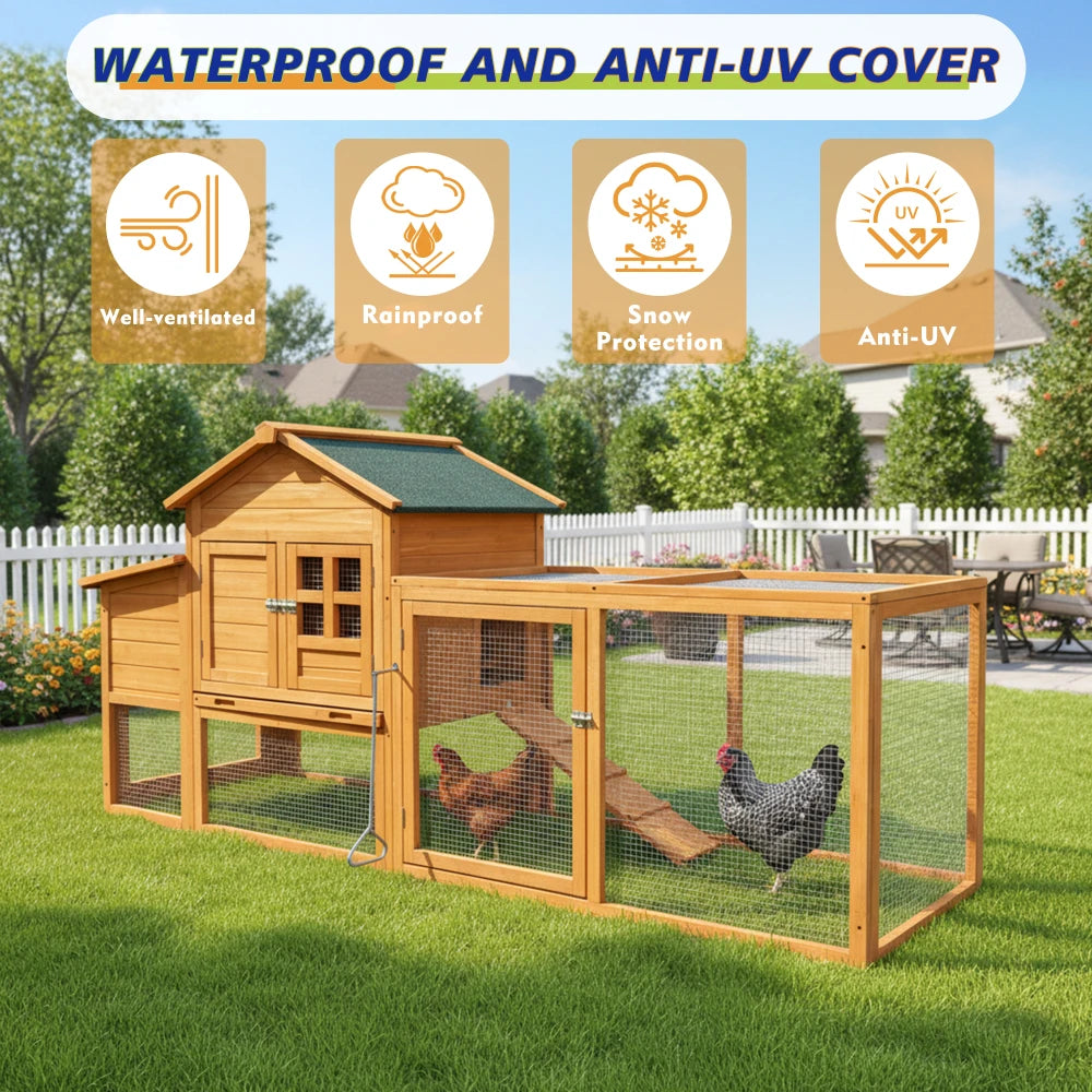 Chicken Coop Nest Box Removable Tray Outdoor Weatherproof Hen House