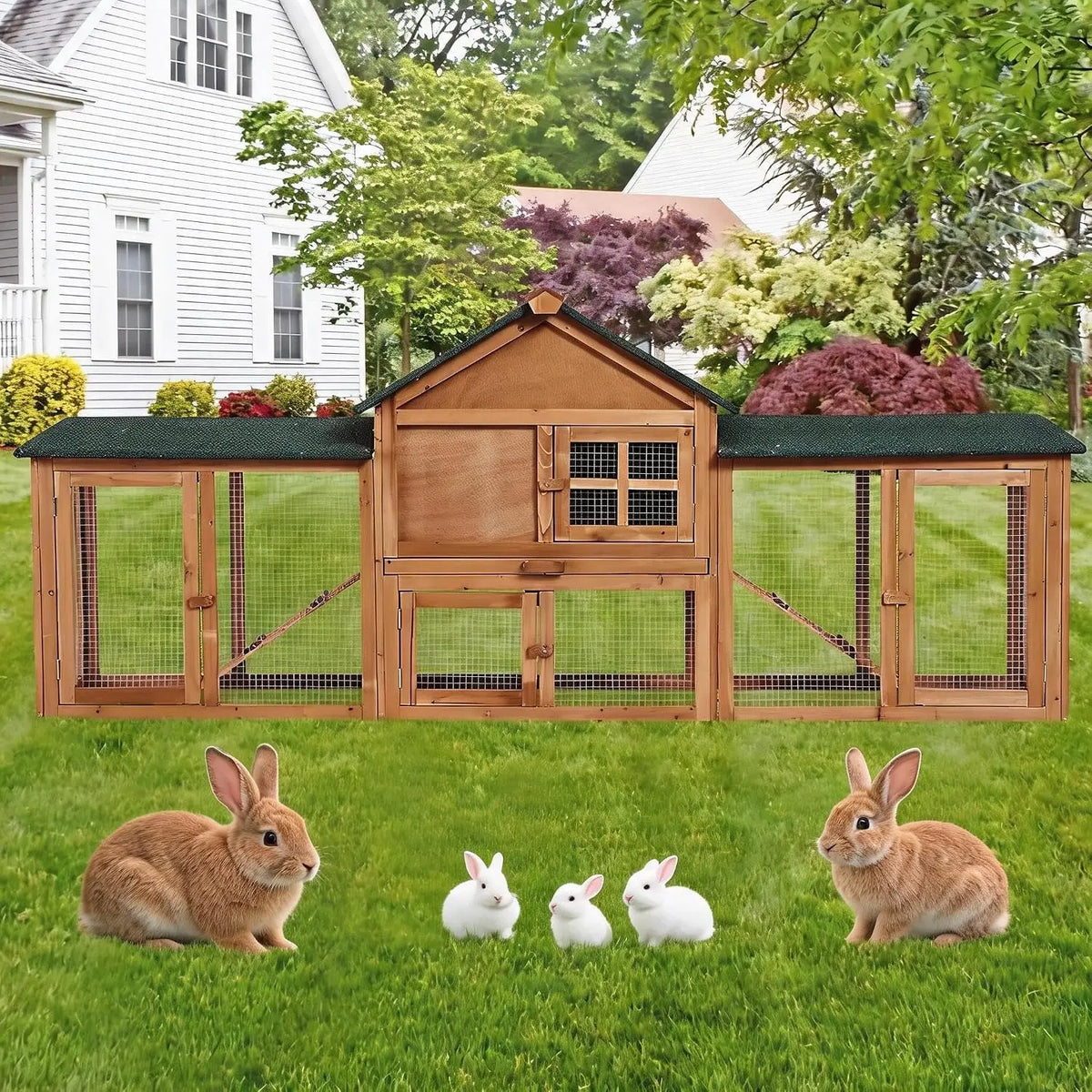 Garvee Wooden Chicken Coop With Waterproof Asphalt Roof for Poultry