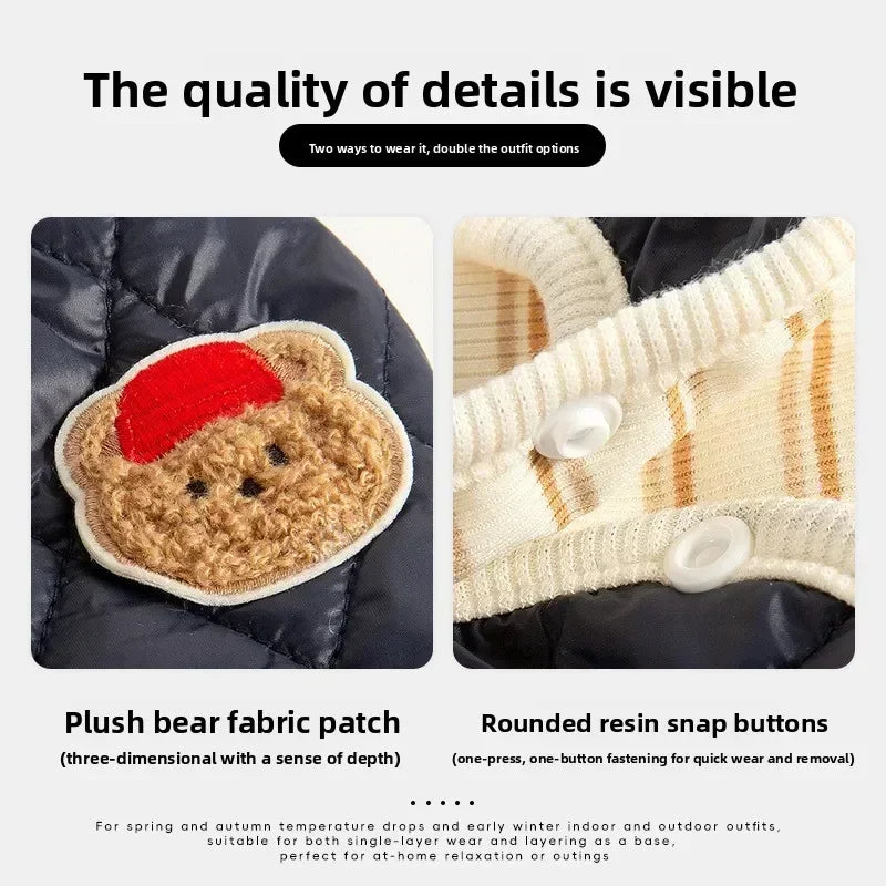 Reversible Quilted Warm Pet Vest for Dogs and Cats