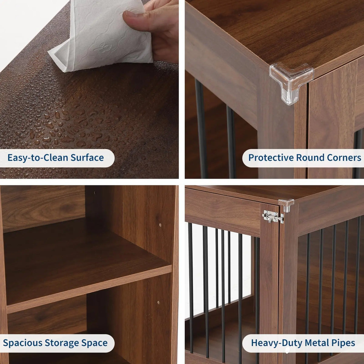 Premium Wooden Dog Crate Furniture Nightstand For Small Dogs