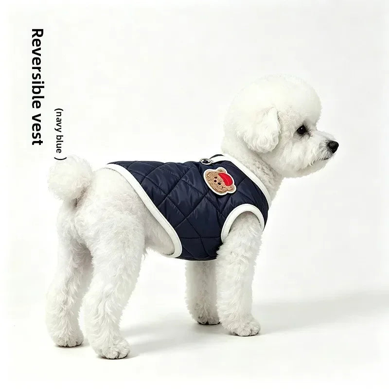 Reversible Quilted Warm Pet Vest for Dogs and Cats