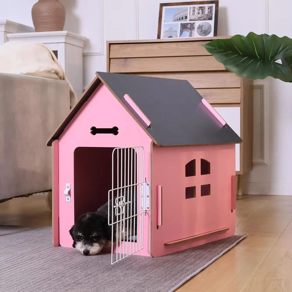 Cozy Wooden Indoor Pet House With Ventilation And Elevated Base