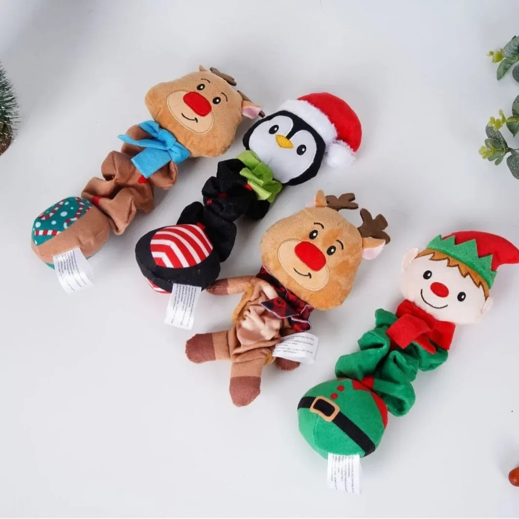 Christmas Elf Penguin Squeaky Dog Toy for Puppies and Dogs