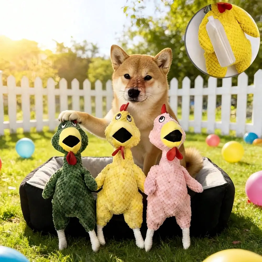 Interactive Bite Resistant Chicken Dog Squeaky Chew Toy