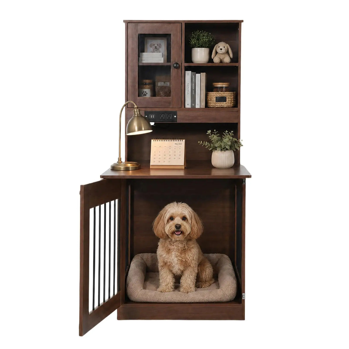 Premium Wooden Dog Crate Furniture Nightstand For Small Dogs