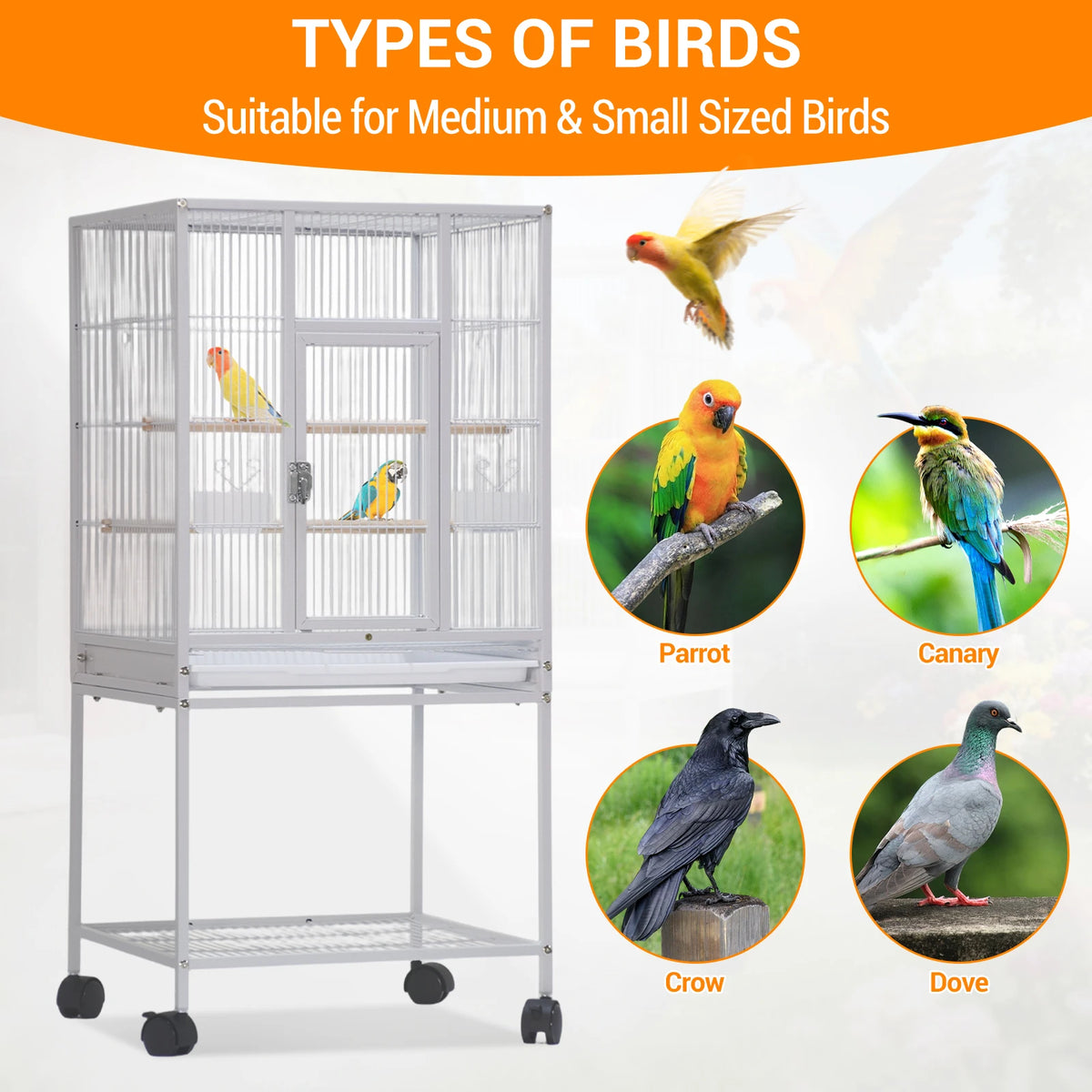 Five Level Metal Small Animal Cage With Wheels And Tray