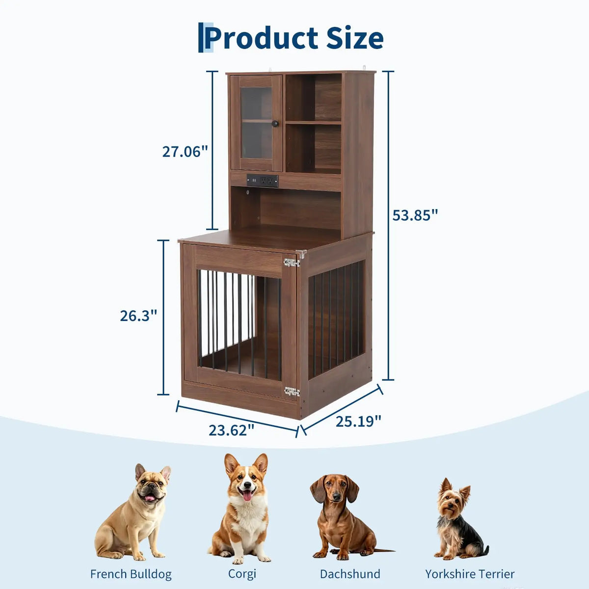 Premium Wooden Dog Crate Furniture Nightstand For Small Dogs