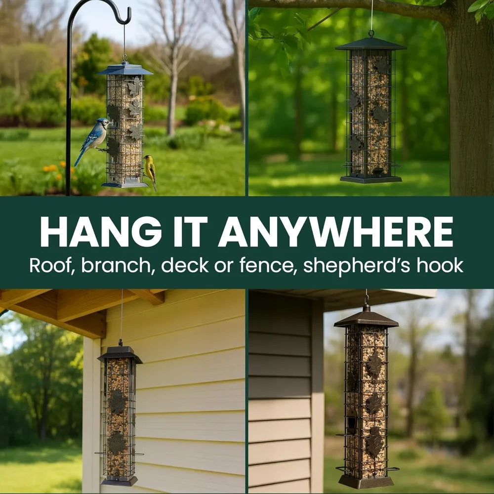 Weight Activated Squirrel Resistant Stainless Steel Outdoor Bird Feeder Xiuwo