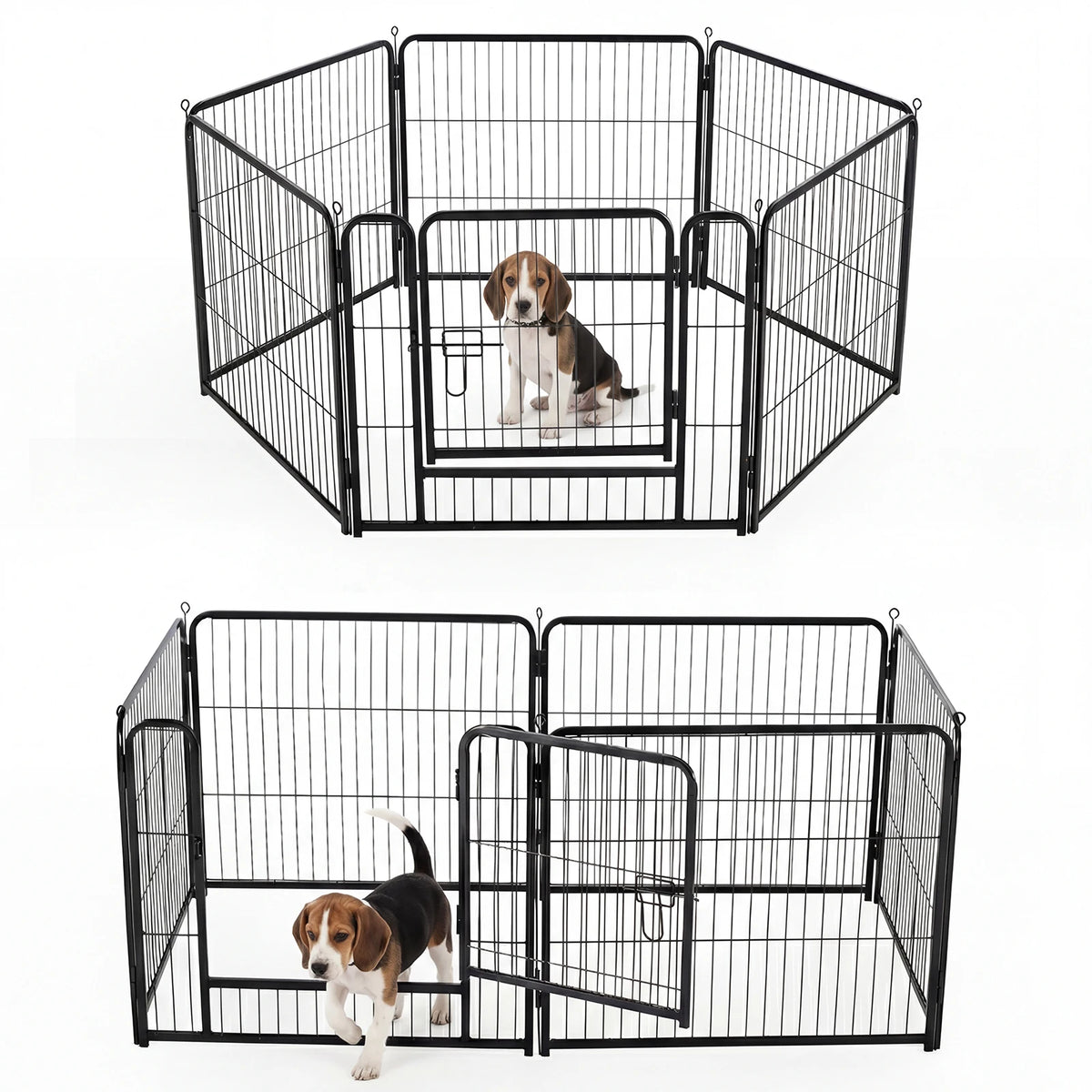 JHK Foldable Metal Dog Playpen For Indoor Outdoor Pet Exercise