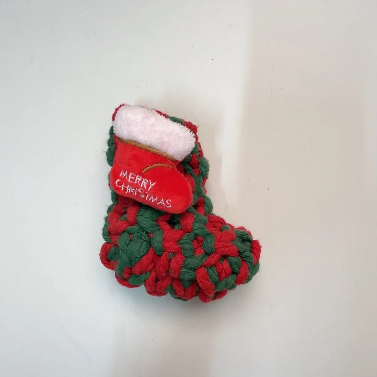 Christmas Dog Cotton Rope Knot Toy for Chewing and Play