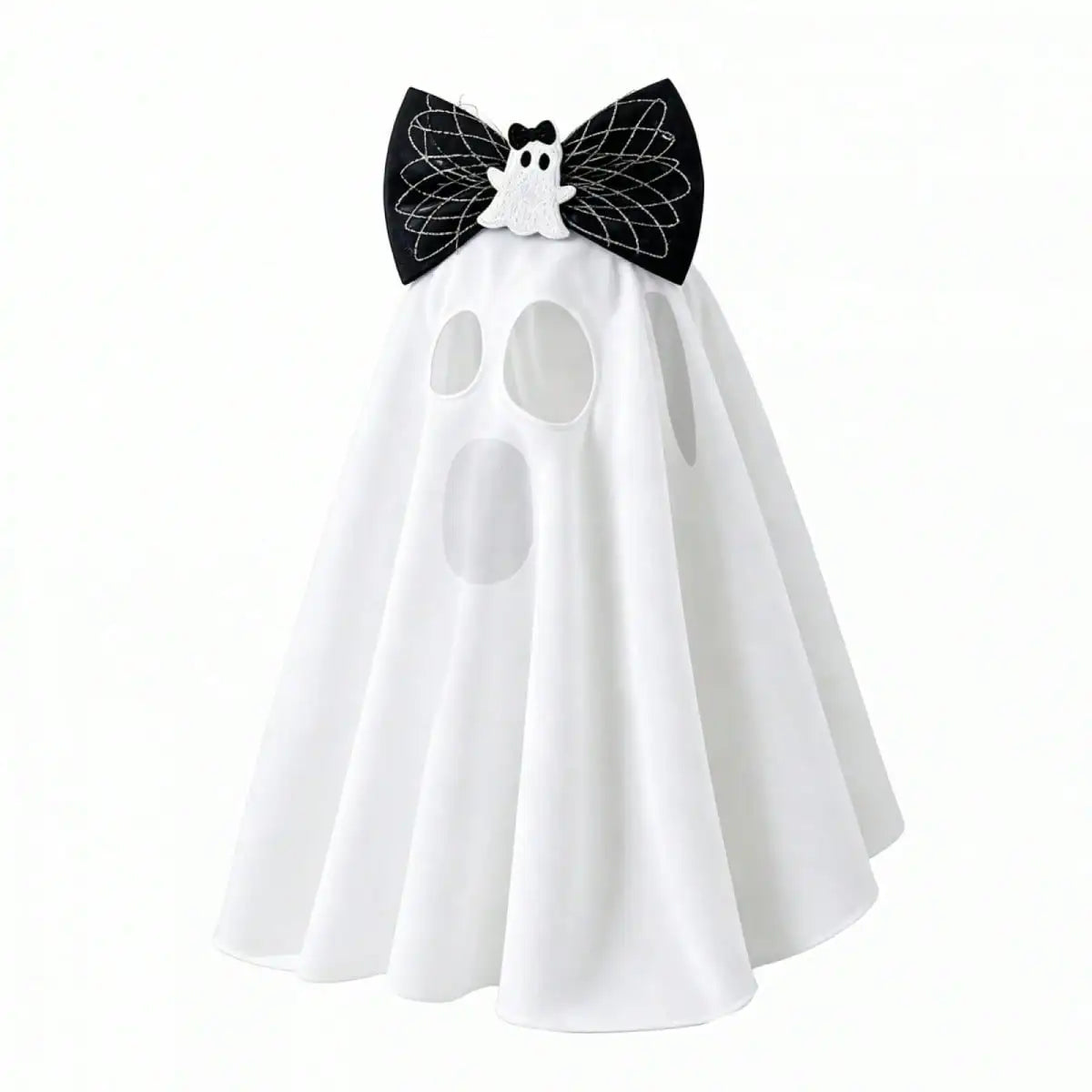 Funny Dog And Cat Halloween Ghost Costume With Bow