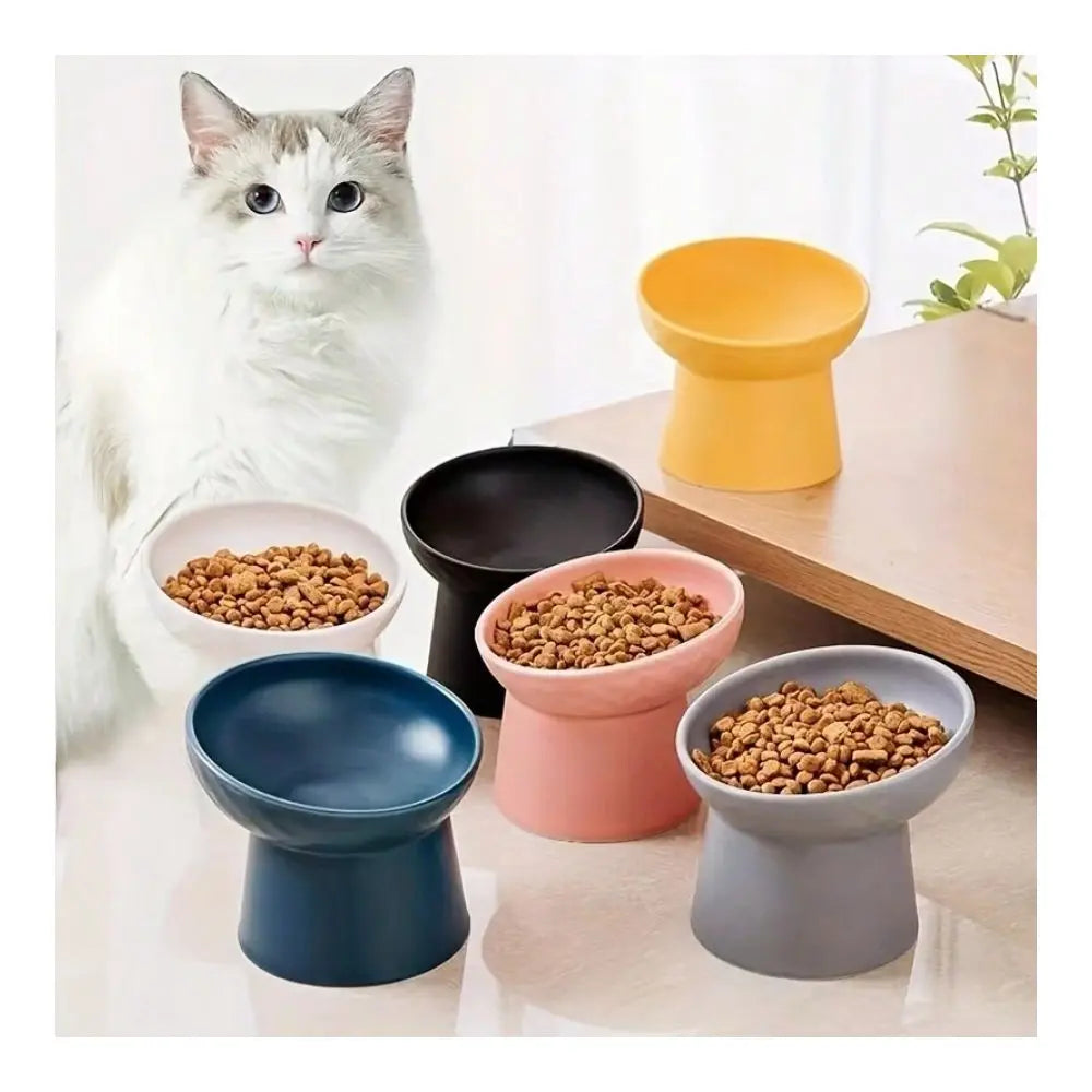 Raised Cat Bowl With Sloped Stand For Optimal Feline Comfort