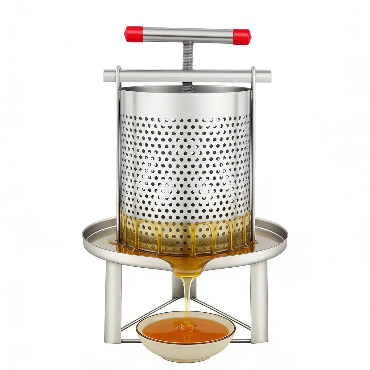 Manual Stainless Steel Honey Presser With Nylon Beekeeping Filter