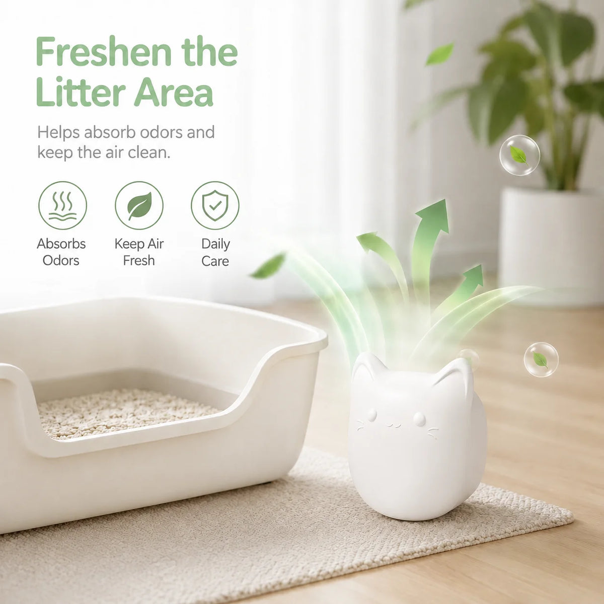 Rechargeable Cat Litter Box Deodorizer Fragrance Tablets Pet Air Purifier