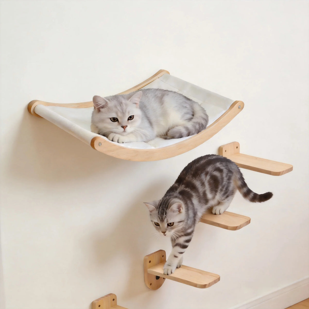 Wall Mounted Cat Rope Bridge With Sisal And Solid Wood