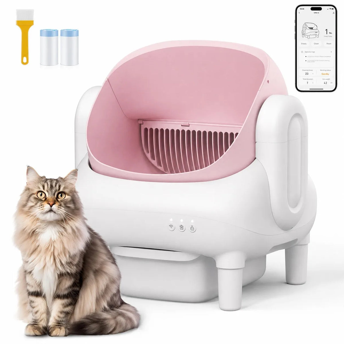 Automatic WiFi Self Cleaning Cat Litter Box With Odor Shield
