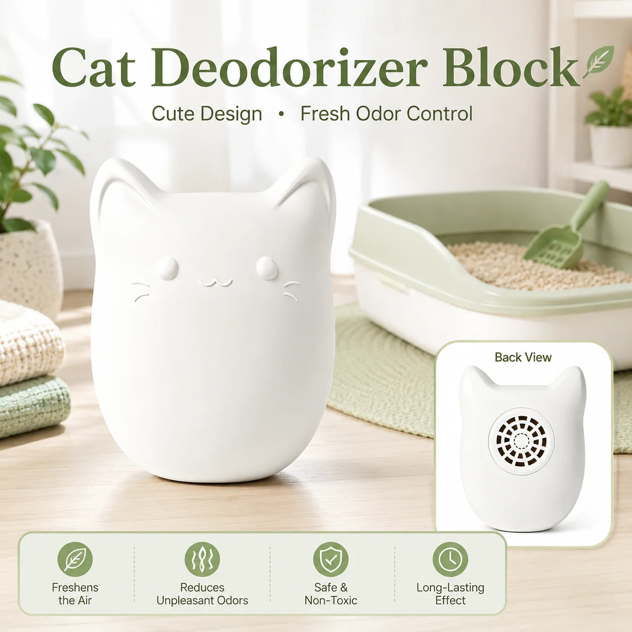 Rechargeable Cat Litter Box Deodorizer Fragrance Tablets Pet Air Purifier
