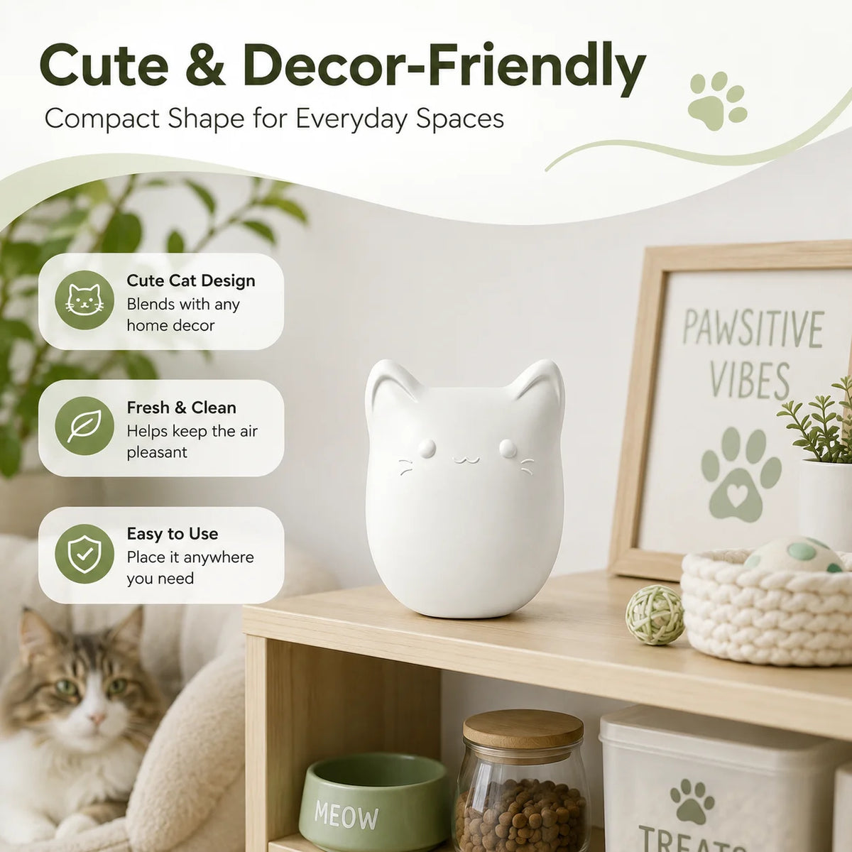 Rechargeable Cat Litter Box Deodorizer Fragrance Tablets Pet Air Purifier