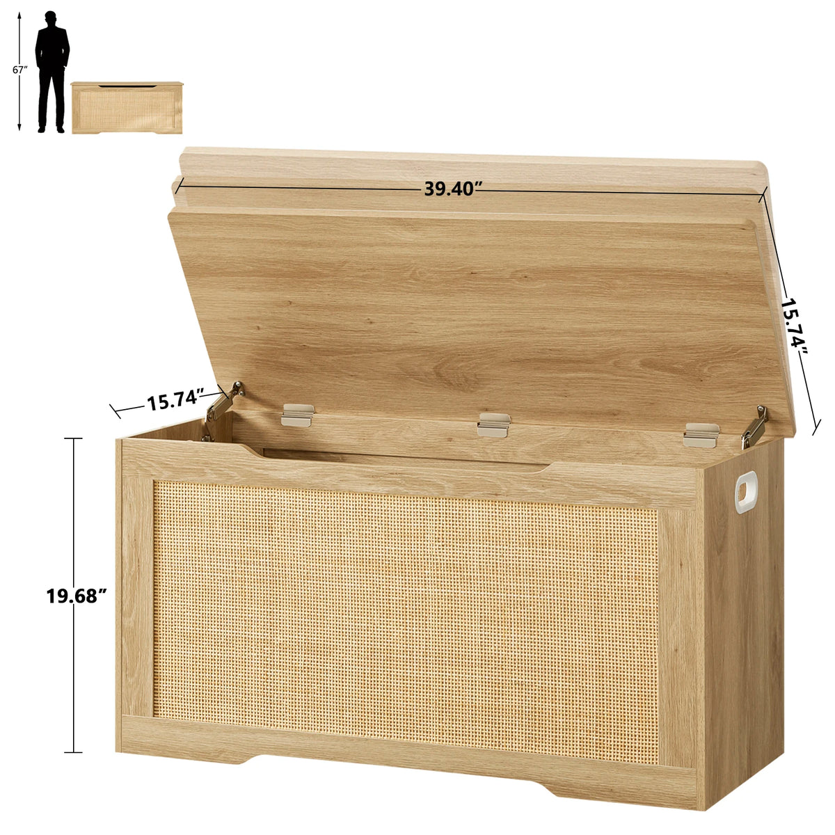 Wooden Storage Chest And Toy Box With Safety Hinges