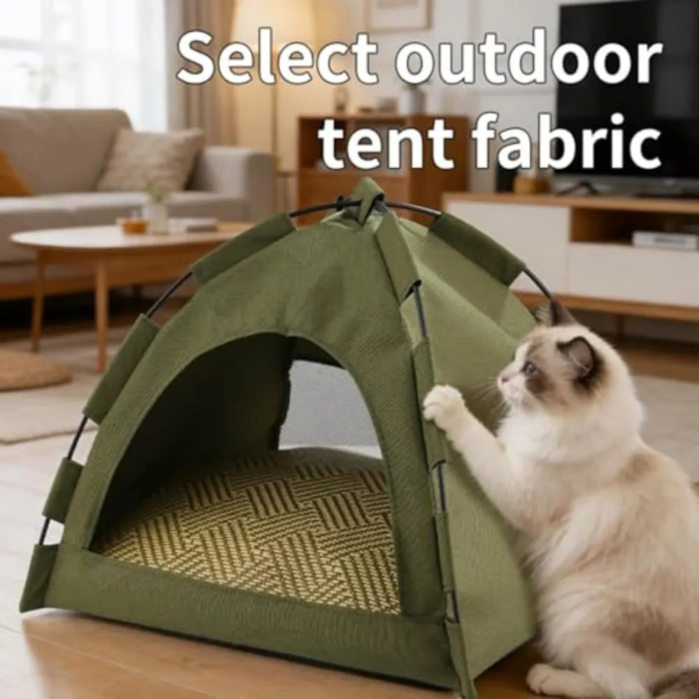 Portable Semi-Enclosed Outdoor Pet Tent Shelter for Cats and Dogs