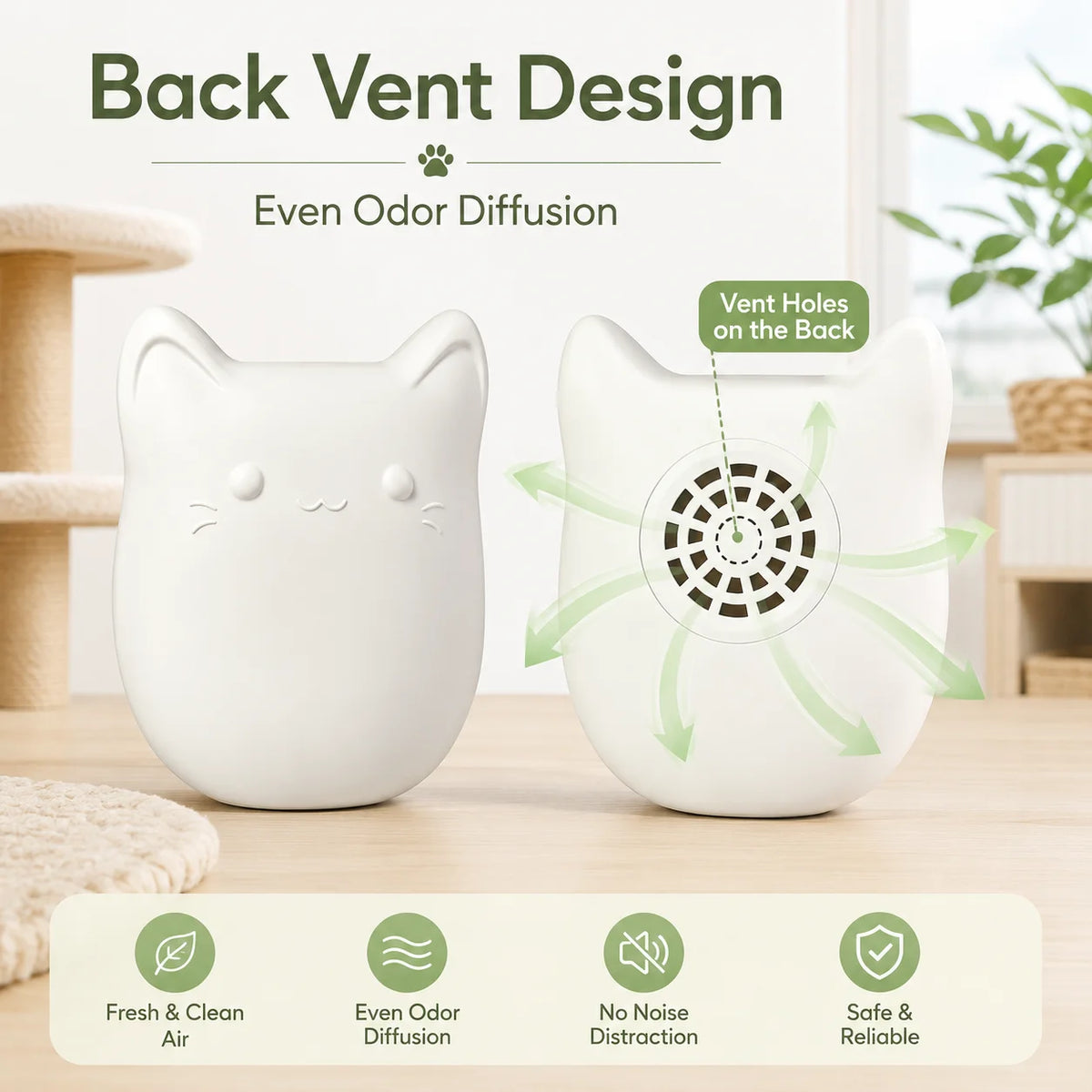 Rechargeable Cat Litter Box Deodorizer Fragrance Tablets Pet Air Purifier