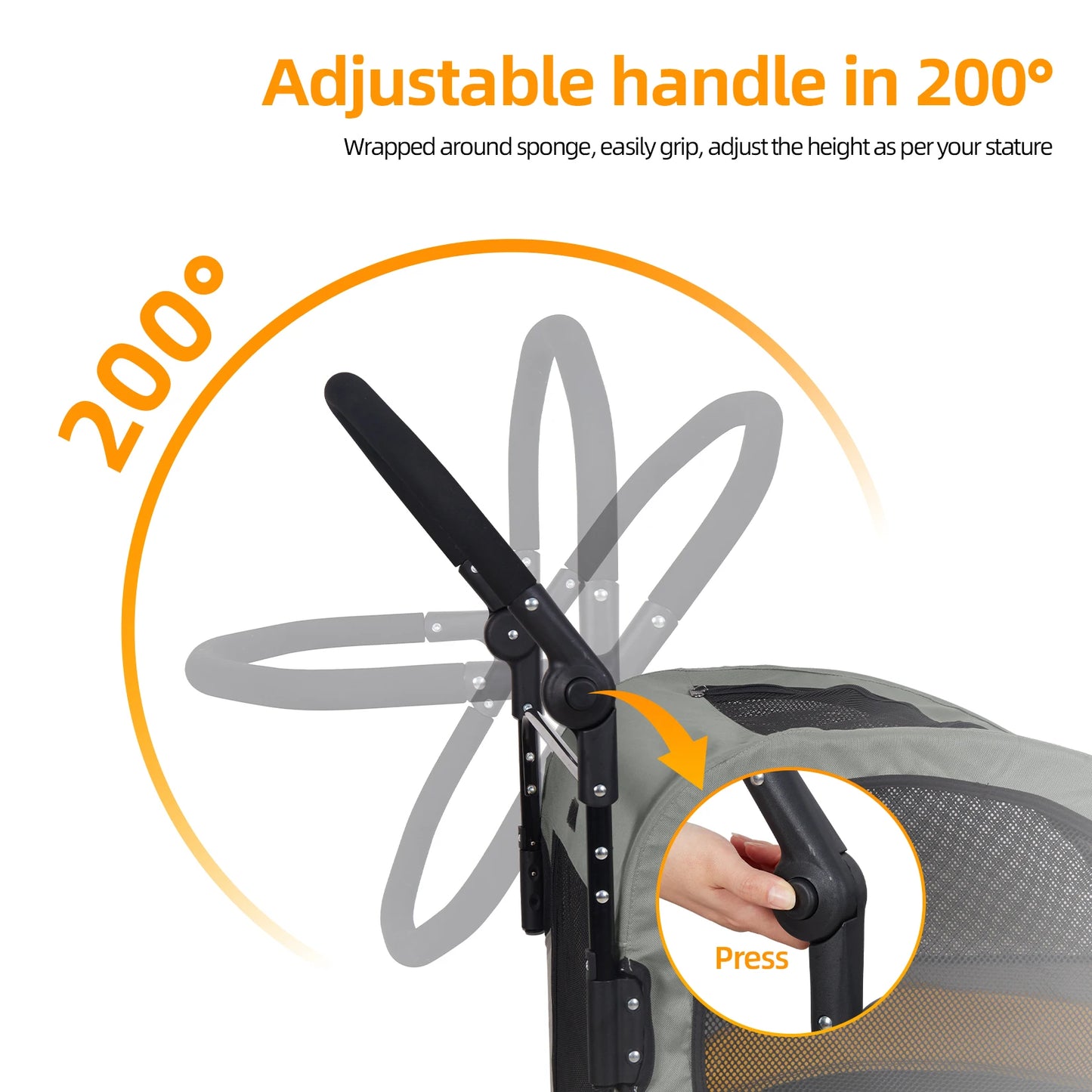 Four Wheel Foldable Portable Breathable Dog Travel Stroller