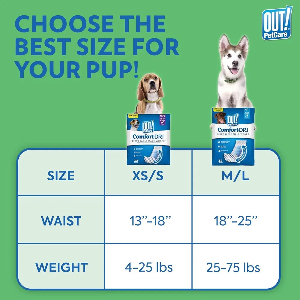 Out Male Dog Wraps Leak Proof Featuring Wet Indicator