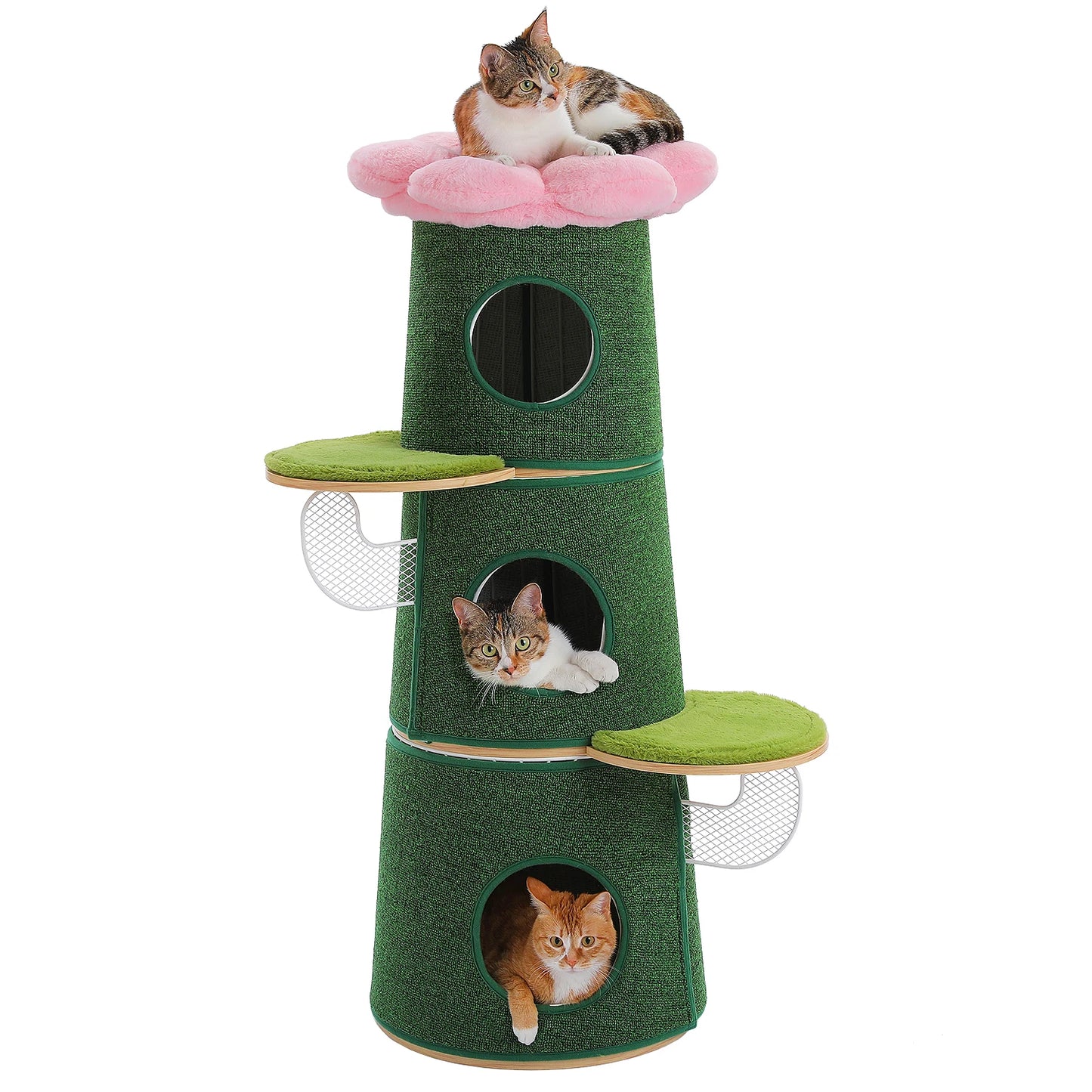 PAWZ Road Multilevel Cat Tree With Flower Perch And Condos