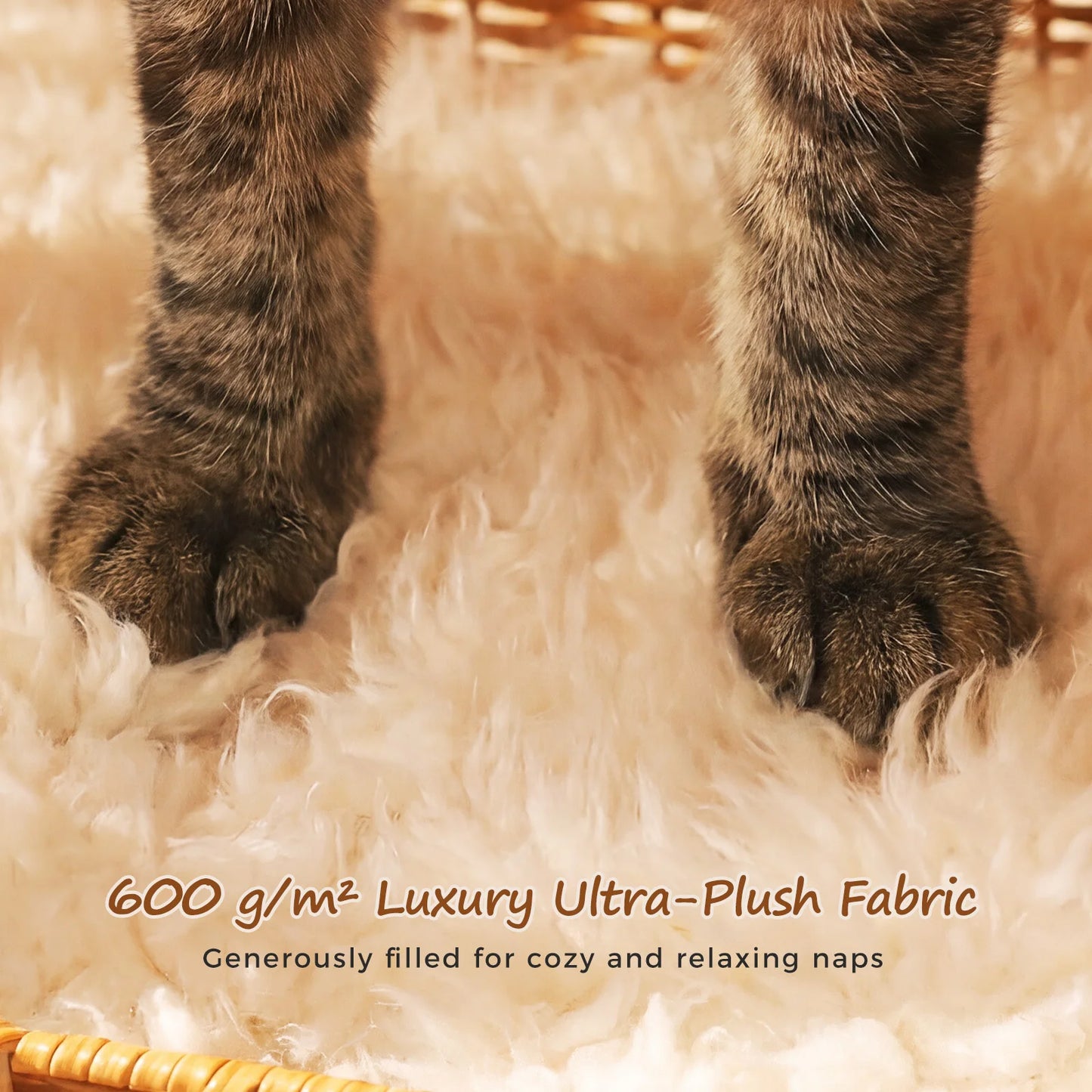 Pawz Road Elephant Rattan Cat Condo With Thick Plush Cushion