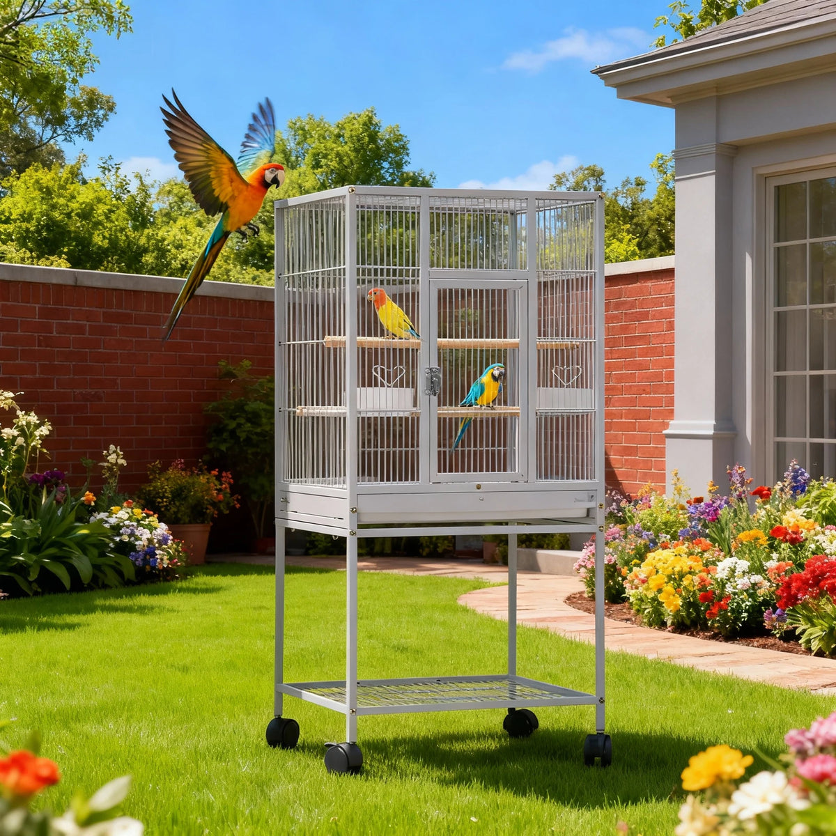 Five Level Metal Small Animal Cage With Wheels And Tray