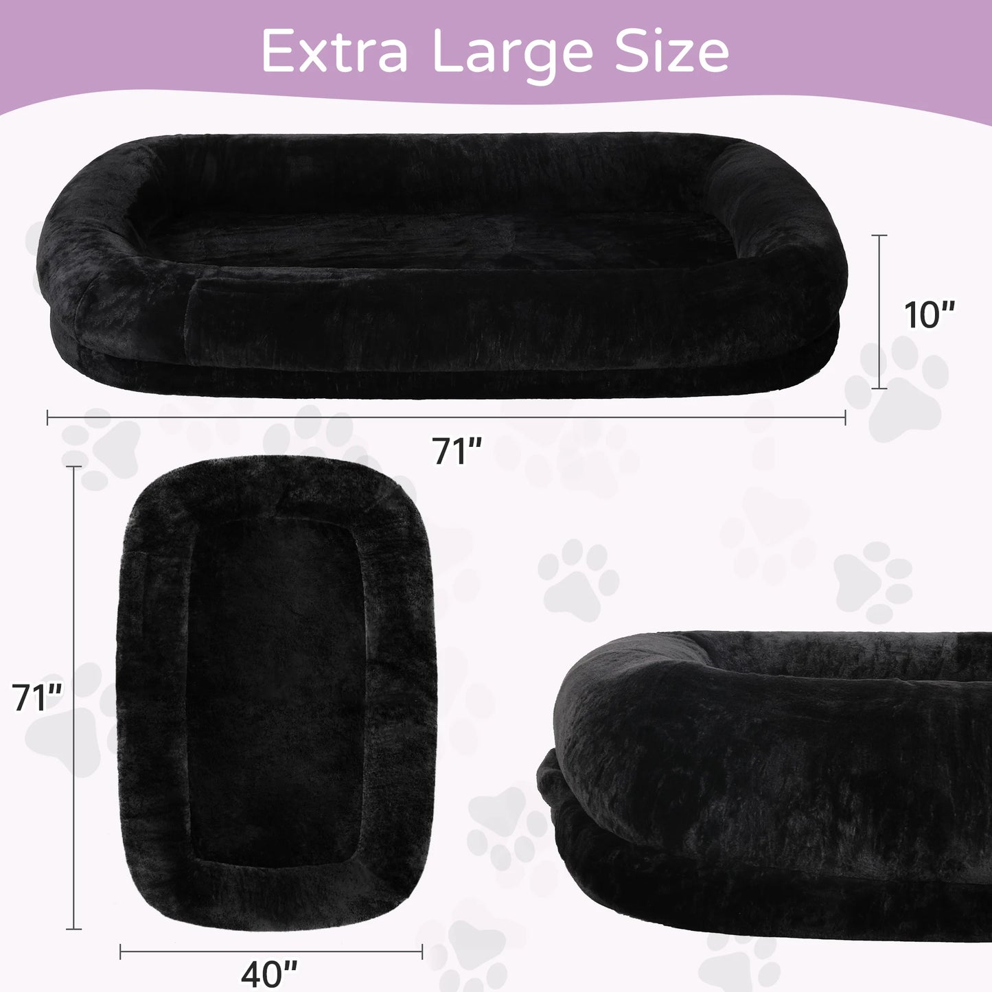 Orthopedic Human Dog Bed Faux Fur Removable Cover For Adults