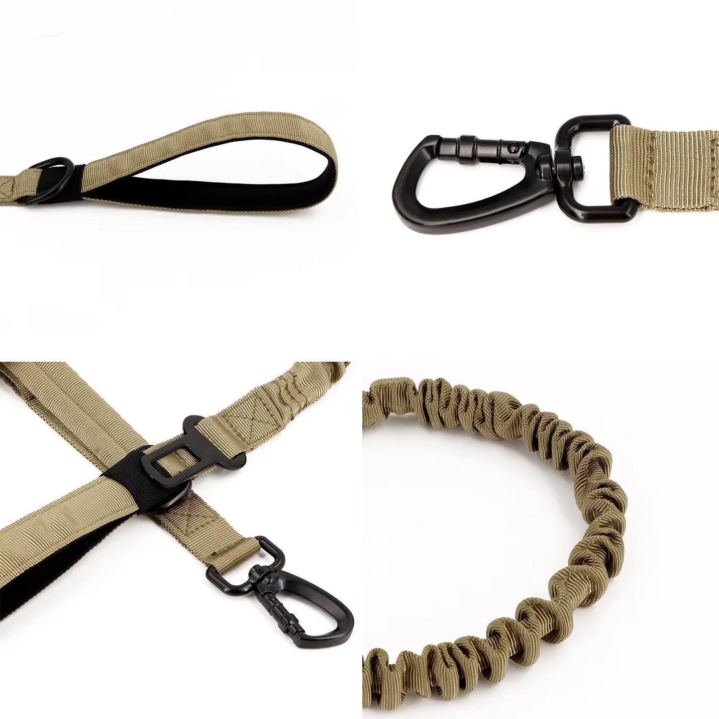 Adjustable Tactical Nylon Dog Leash With Quick Release Buckle