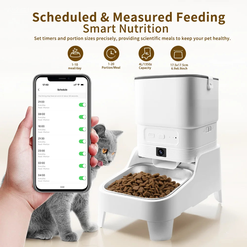 Furpipi Smart Pet Feeder With HD Camera And App Control